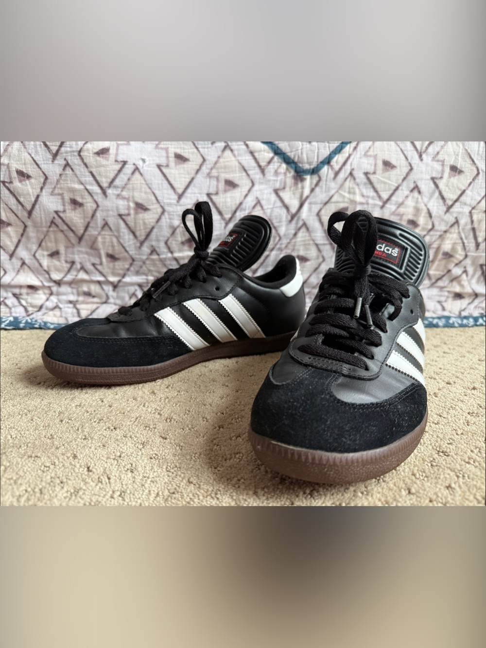 *EUC* Adidas Samba Classic w/Long Tongue, Core Black, Cloud White, Sz 7M Unisex